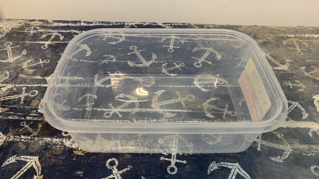 Preparing the mold for a hypertufa pot